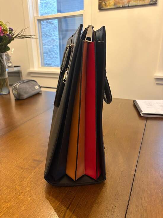 CLUCI Women's Vegan Leather Laptop Briefcase 15.6 Inch Business Tote Bag Black - Picture 2 of 7